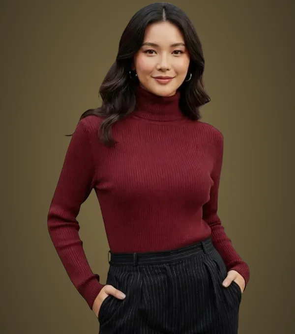 Maroon_Cotton_Blend_Casual_Self_Design_Top_For_Women