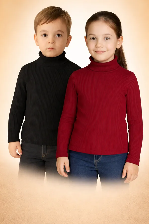 Black_And_Maroon_Combo_Cotton_Blend_Solid_T_Shirt_For_Baby_Boys_And_Baby_Girls_Pack_Of_2
