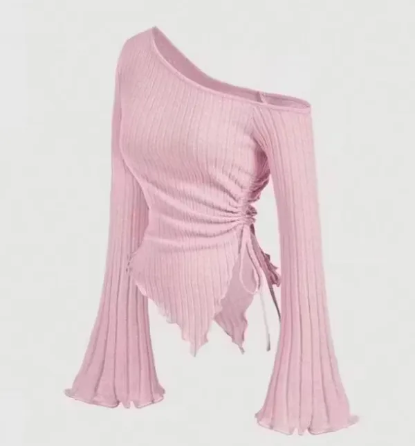 Light_Pink_Cotton_Blend_Party_Self_Design_Top_For_Women
