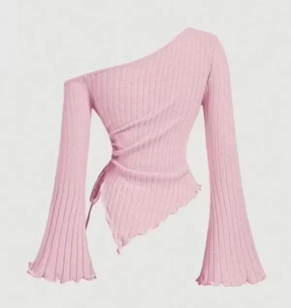Light_Pink_Cotton_Blend_Party_Self_Design_Top_For_Women