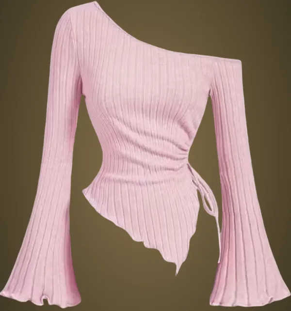 Light_Pink_Cotton_Blend_Party_Self_Design_Top_For_Women