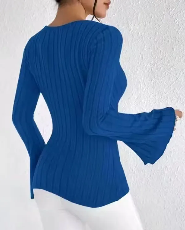 Blue_Cotton_Blend_Casual_Self_Design_Top_For_Women