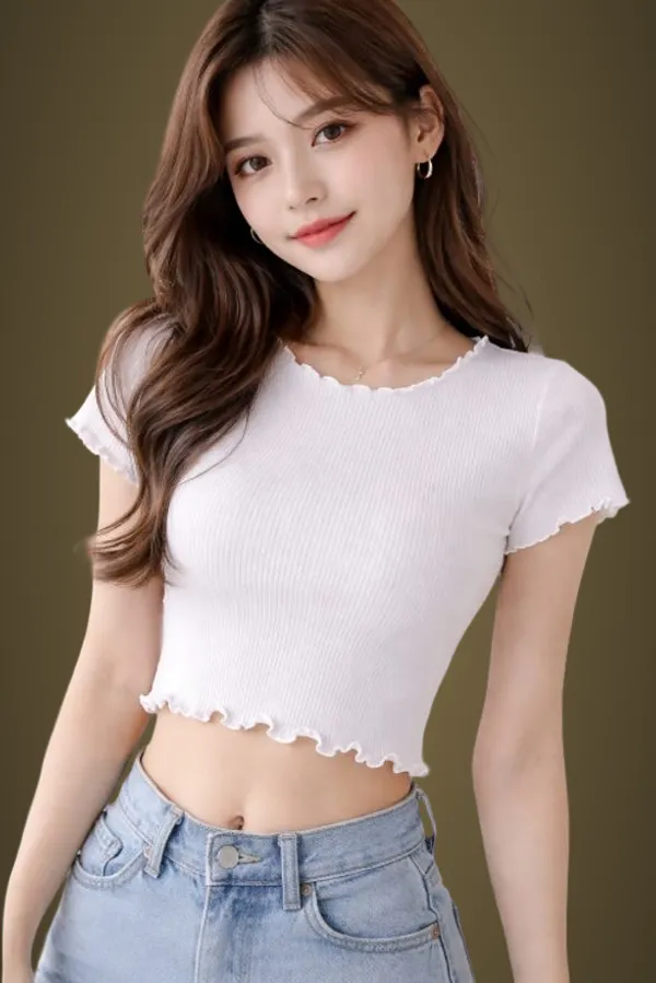 White_Cotton_Blend_Casual_Solid_Top_For_Women