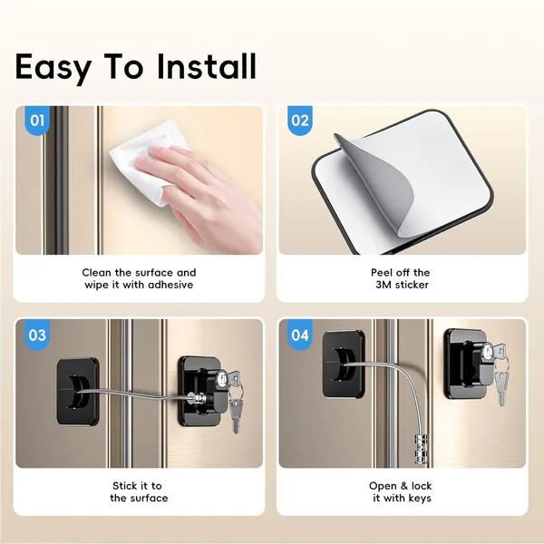 Black_Keyed_Door_Security_Lock_With_Cable