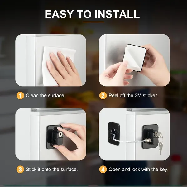 Black_Adhesive_Refrigerator_Door_Lock