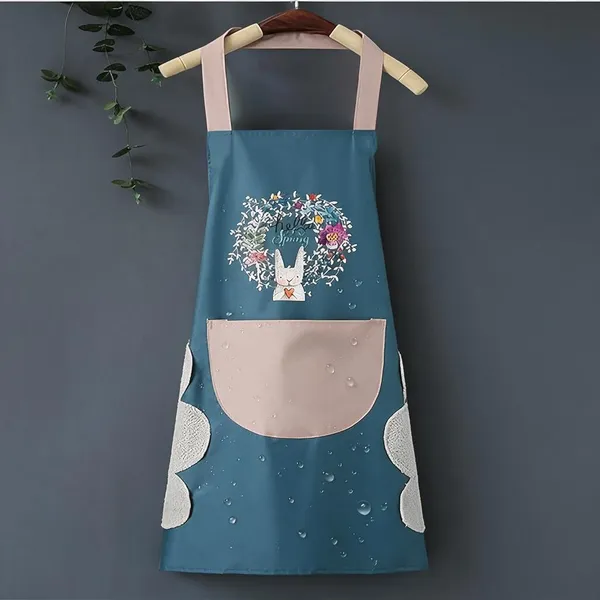 Waterproof_Floral_Print_Kitchen_Apron