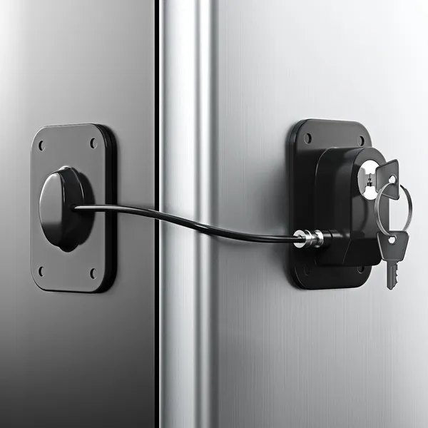 Black_Keyed_Door_Security_Lock_With_Cable