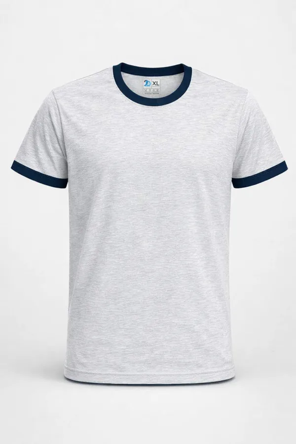 White_Melange_Premium_Cotton_Solid_T_Shirt_For_Men_Pack_Of_1