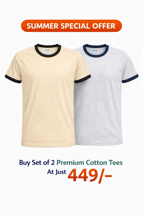 Beige_And_White_Melange_Premium_Cotton_Solid_T_Shirt_For_Men_Pack_Of_2