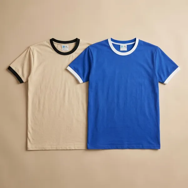 Beige_And_Royal_Blue_Premium_Cotton_Solid_T_Shirt_For_Men_Pack_Of_2