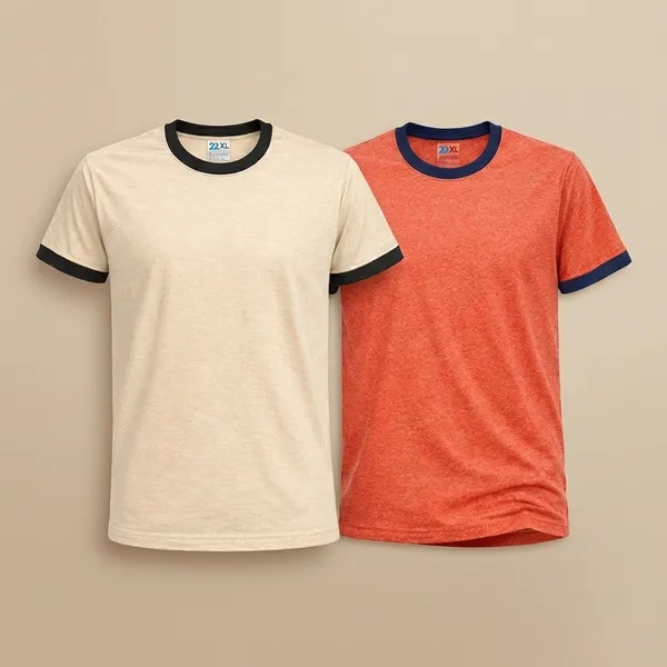 Beige_And_Red_Melange_Premium_Cotton_Solid_T_Shirt_For_Men_Pack_Of_2
