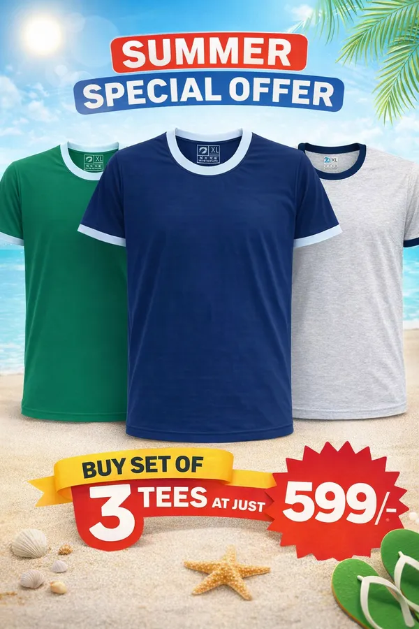 Multicolour_Premium_Cotton_Solid_T_Shirt_For_Men_Pack_Of_3
