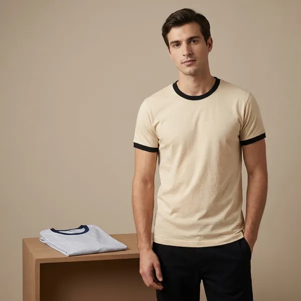 Beige_And_White_Melange_Premium_Cotton_Solid_T_Shirt_For_Men_Pack_Of_2