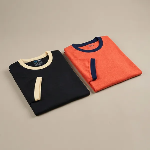 Navy_And_Red_Melange_Premium_Cotton_Solid_T_Shirt_For_Men_Pack_Of_2