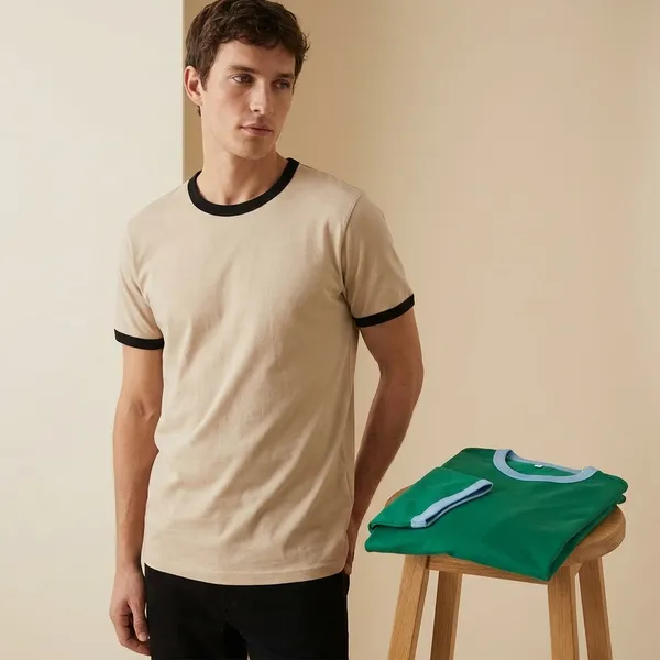 Green_And_Beige_Premium_Cotton_Solid_T_Shirt_For_Men_Pack_Of_2