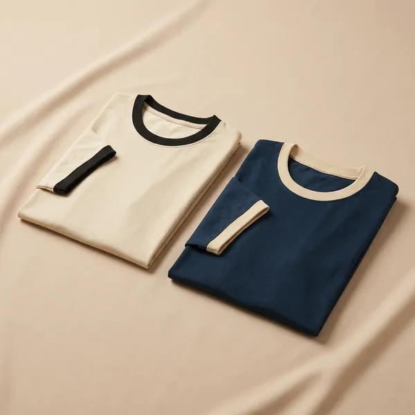 Beige_And_Navy_Premium_Cotton_Solid_T_Shirt_For_Men_Pack_Of_2