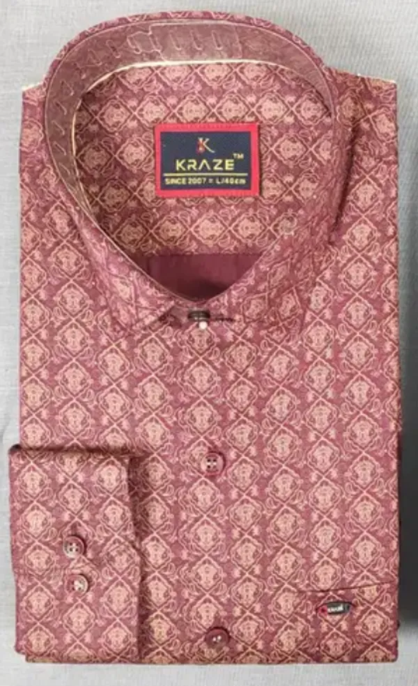 Kraze_Men'S_Pink_Printed_Full_Sleeve_Formal_Shirt