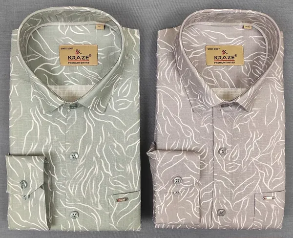 Kraze_Premium_Cotton_Printed_Formal_Shirt_For_Men_-_Pack_Of_2_(Green_&_Pink)