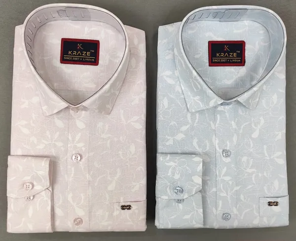 Kraze_Men'S_Formal_Printed_Shirt_-_Pack_Of_2_(Pink_&_Sky_Blue)