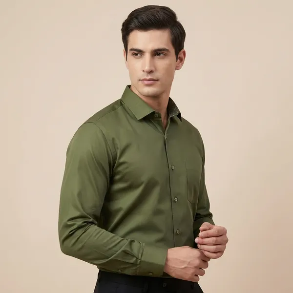 Kraze_Olive_Green_Full_Sleeve_Formal_Shirt_For_Men