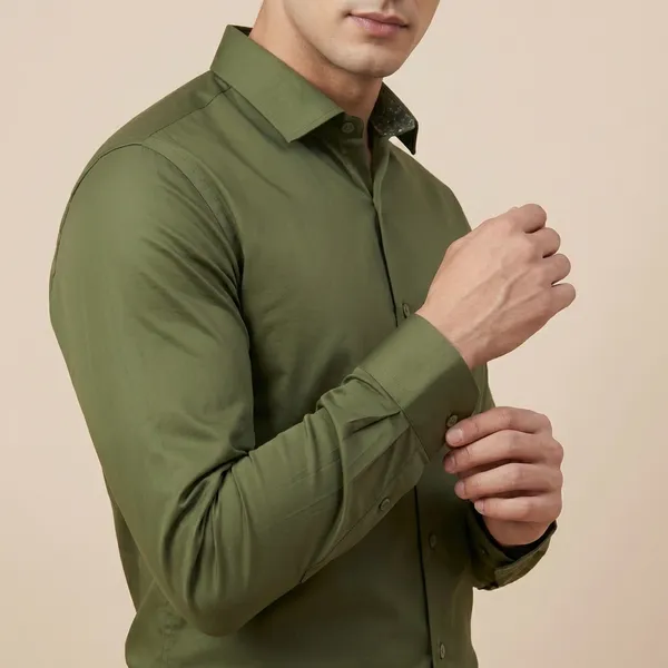 Kraze_Olive_Green_Full_Sleeve_Formal_Shirt_For_Men