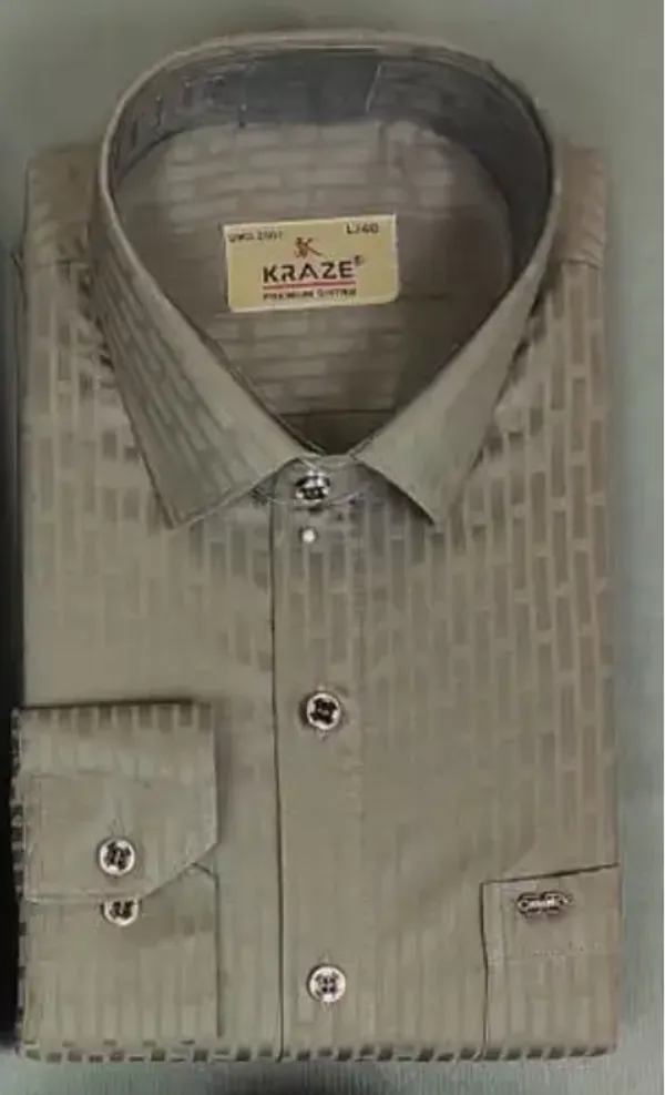 Kraze_Premium_Cotton_Formal_Shirt_For_Men_-_Full_Sleeves,_Checkered_Pattern,_Light_Grey