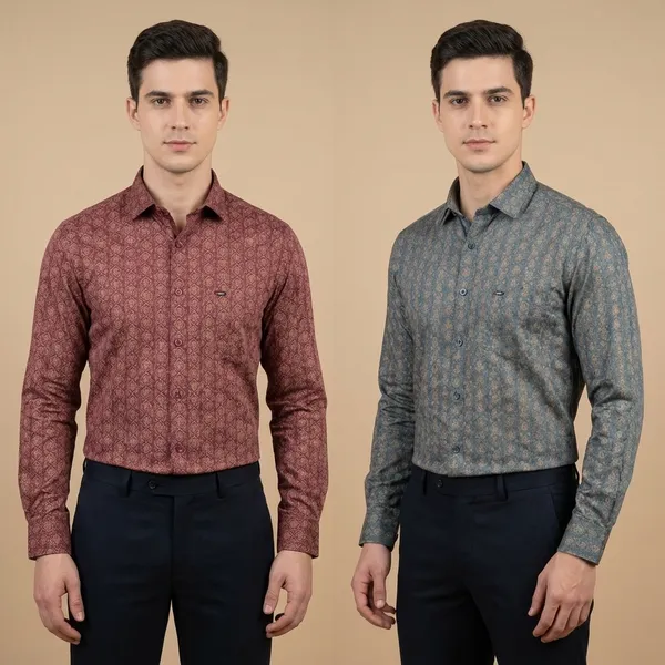 Kraze_Men'S_Printed_Formal_Shirts_-_Pack_Of_2_(Pink_&_Blue)