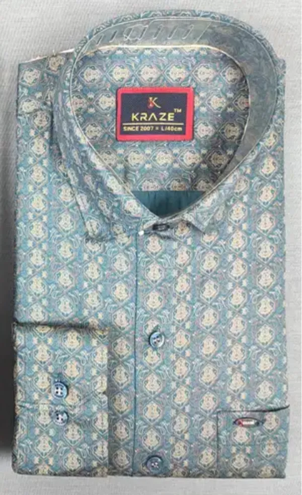 Kraze_Men'S_Slim_Fit_Printed_Casual_Shirt_-_Teal_Blue_With_Classic_Floral_Pattern