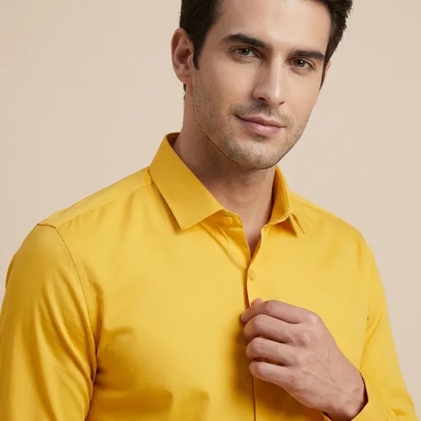 Kraze_Men'S_Full_Sleeve_Formal_Shirt_-_Mustard_Yellow