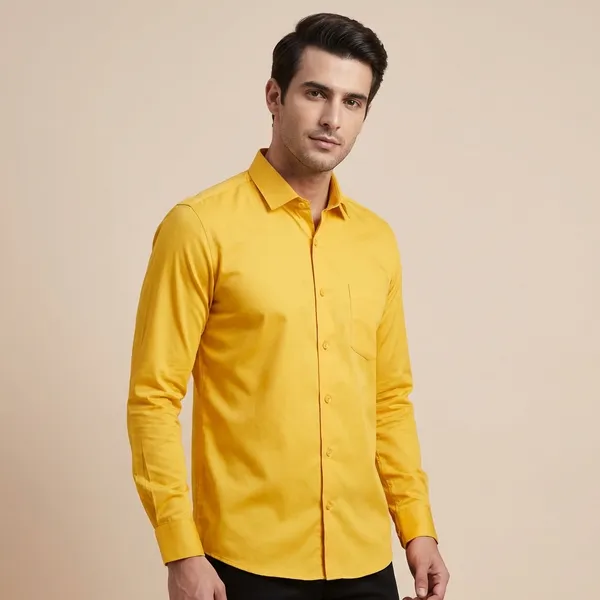 Kraze_Men'S_Full_Sleeve_Formal_Shirt_-_Mustard_Yellow
