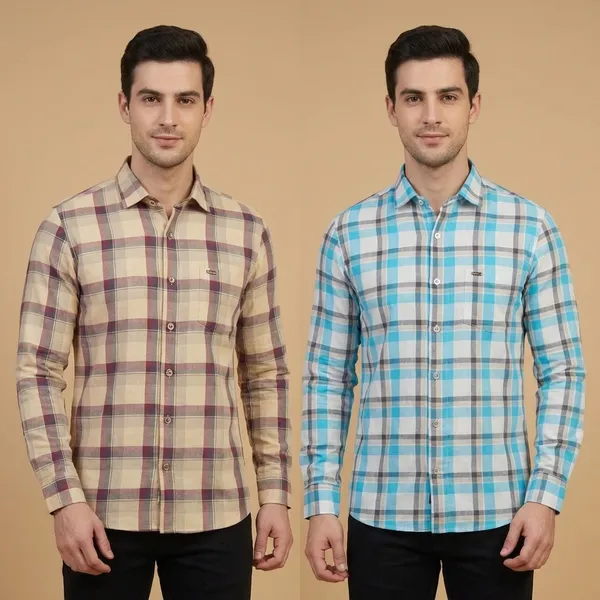 Kraze_Premium_Cotton_Check_Shirts_For_Men_-Combo_2