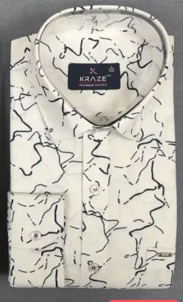 Kraze_Premium_Cotton_Full_Sleeve_Printed_Shirt_For_Men_-_White_With_Abstract_Black_Line_Print