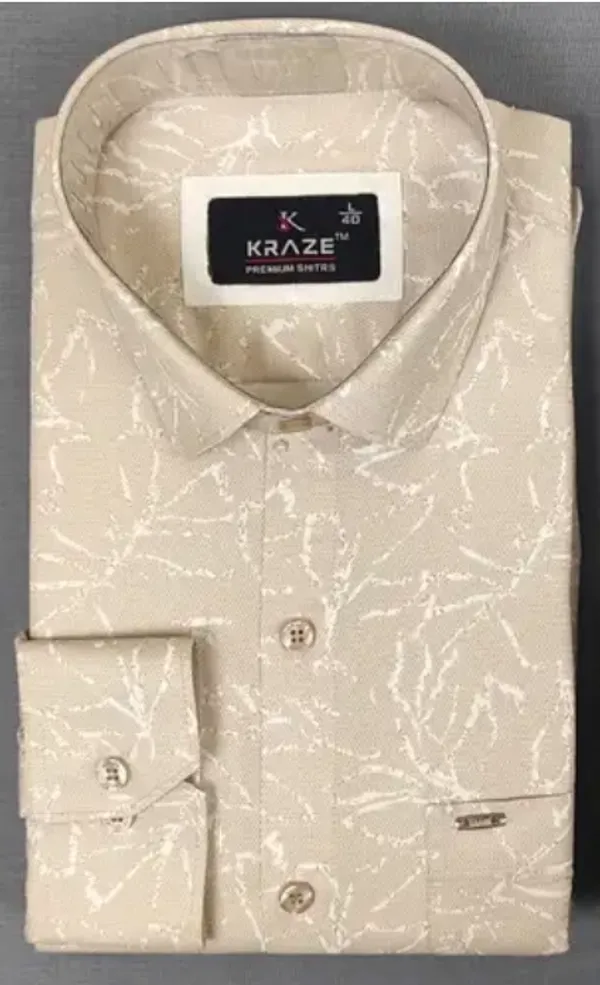 Kraze_Premium_Shifts_Men'S_Formal_Shirt_-_Cream/Off-White_With_Subtle_Texture