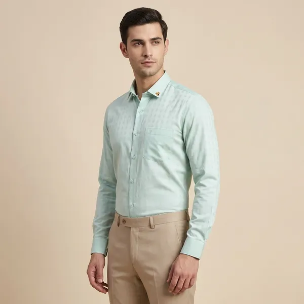 Kraze_Premium_Light_Blue_Textured_Formal_Shirt_For_Men