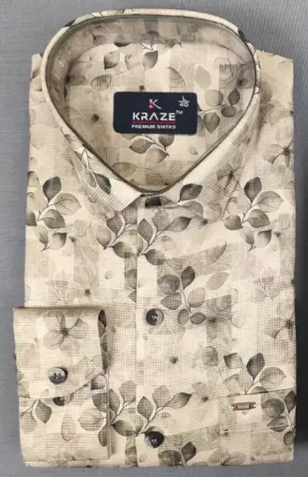 Kraze_Premium_Shirts_Men'S_Beige_Floral_Print_Full_Sleeve_Shirt