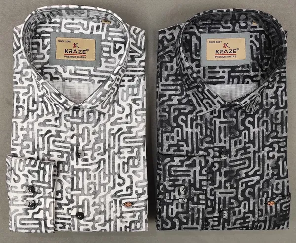 Kraze_Premium_Prints_Men'S_Formal_Shirts_-_Maze_Pattern_(Pack_Of_2)
