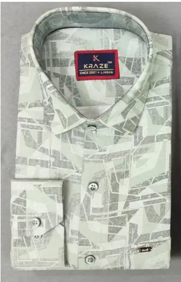 Kraze_Men'S_Grey_Abstract_Print_Full_Sleeve_Formal_Shirt