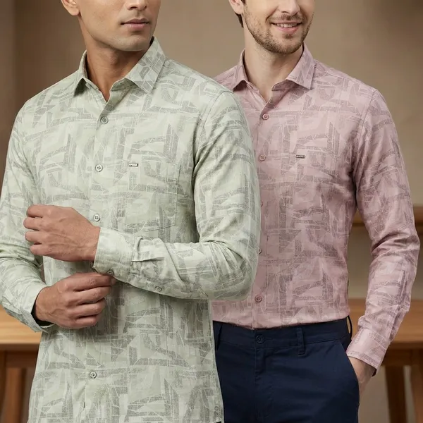 Kraze_Men'S_Printed_Full_Sleeve_Casual_Shirts_-_Pack_Of_2_(Mint_Green_&_Light_Pink)