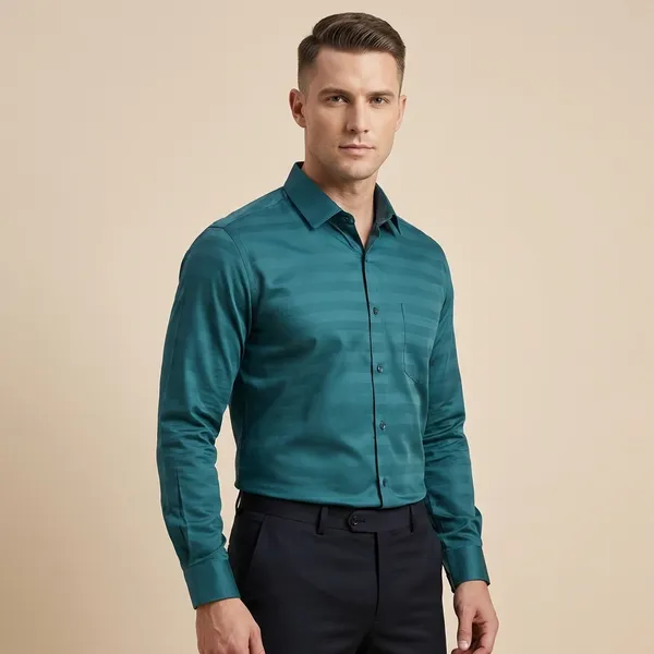 Kraze_Premium_Teal_Blue_Formal_Shirt_For_Men_-_Long_Sleeve,_Solid_Color