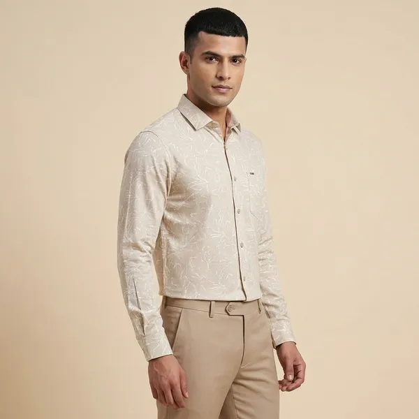 Kraze_Premium_Shifts_Men'S_Formal_Shirt_-_Cream/Off-White_With_Subtle_Texture