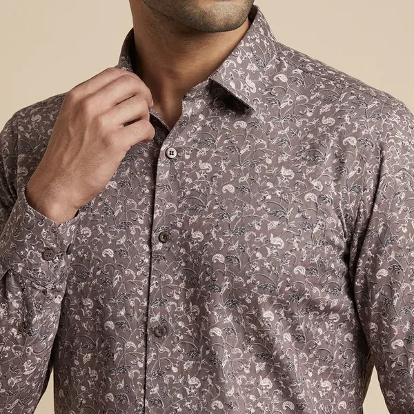 Kraze_Premium_Floral_Print_Full_Sleeve_Formal_Shirt_For_Men_-_Brown
