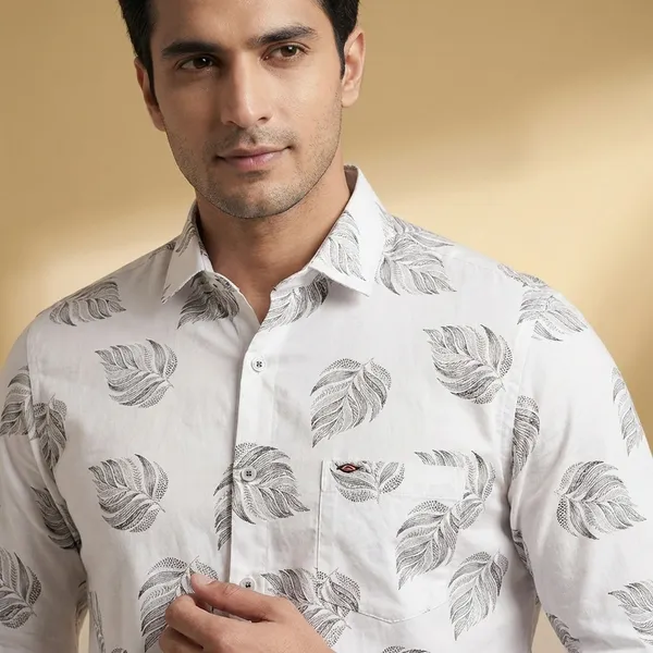 Kraze_Premium_White_Shirt_With_Grey_Leaf_Print_-_Full_Sleeves