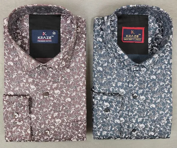 Kraze_Premium_Floral_Print_Formal_Shirts_For_Men_-_Pack_Of_2_(Brown_&_Blue)
