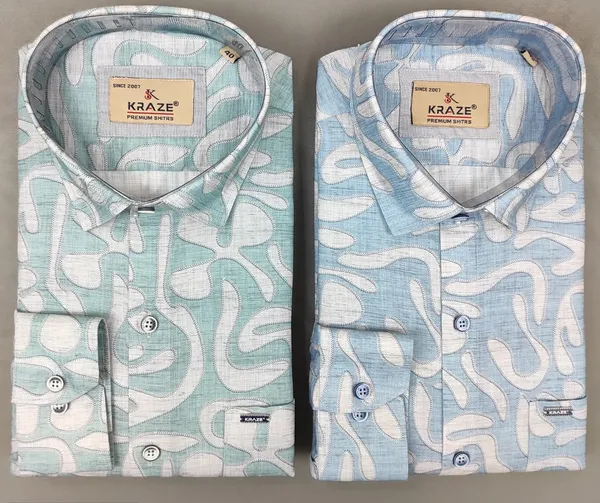 Kraze_Premium_Cotton_Printed_Casual_Shirts_For_Men_-_Pack_Of_2_(Green_&_Blue)