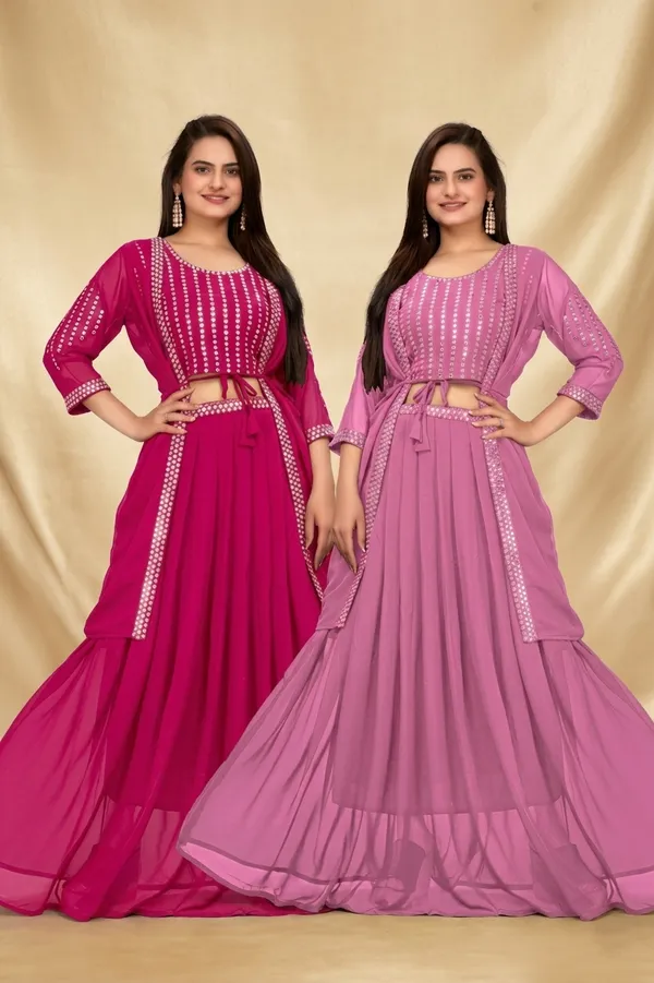 Rani_Pink_Georgette_Embroidery_Work_Lehenga_Choli_With_Shrug_For_Women_(Pack_of_2)