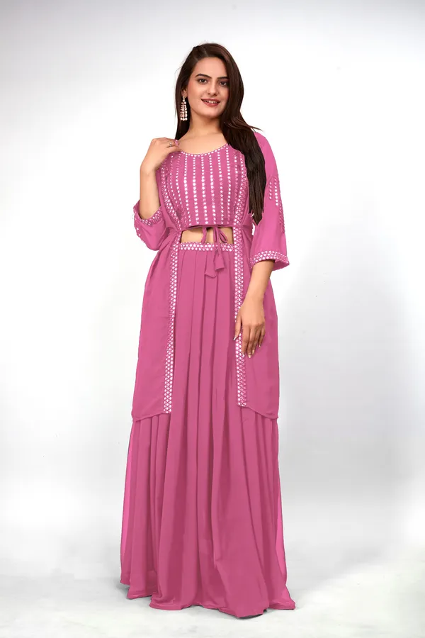 Rani_Pink_Georgette_Embroidery_Work_Lehenga_Choli_With_Shrug_For_Women_(Pack_of_2)