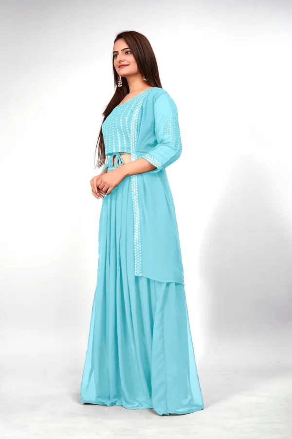 Sky_Blue_Georgette_Embroidery_Work_Lehenga_Choli_With_Shrug_For_Women