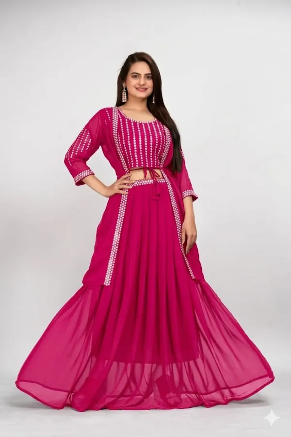 Rani_Pink_Georgette_Embroidery_Work_Lehenga_Choli_With_Shrug_For_Women_(Pack_of_2)