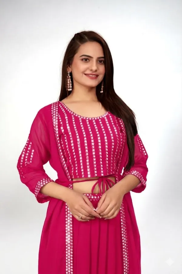 Rani_Pink_Georgette_Embroidery_Work_Lehenga_Choli_With_Shrug_For_Women_(Pack_of_2)