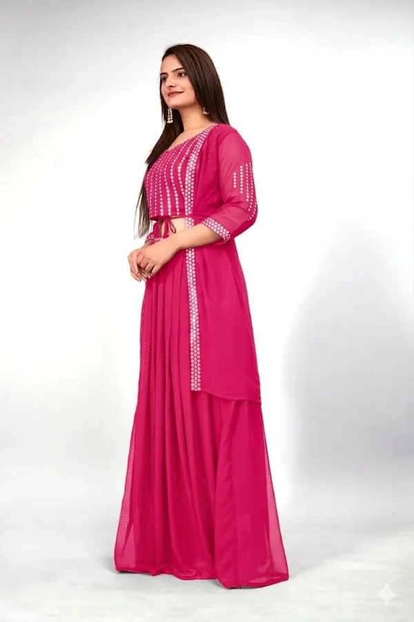 Rani_Pink_Georgette_Embroidery_Work_Lehenga_Choli_With_Shrug_For_Women_(Pack_of_2)